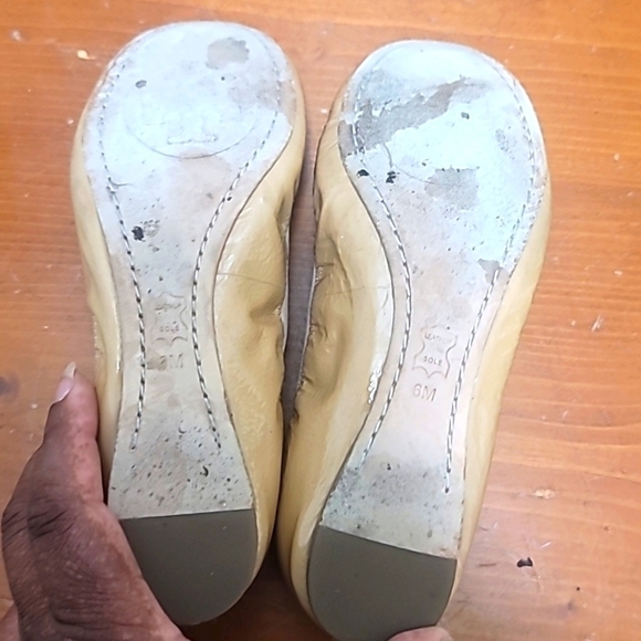 TORY BURCH CAROLINA PATENT LEATHER BALLERINA FLAT CREAM SHOES SIZE 6 - Picture 7 of 9